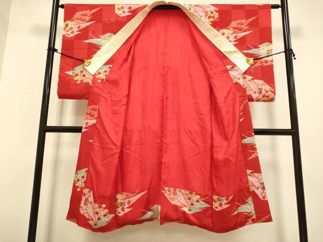 平和屋の平和屋着物●アンティーク 大正ロマン 長襦袢 袷 松皮菱花文 正絹 逸品 DAAZ5110du｜アングル3