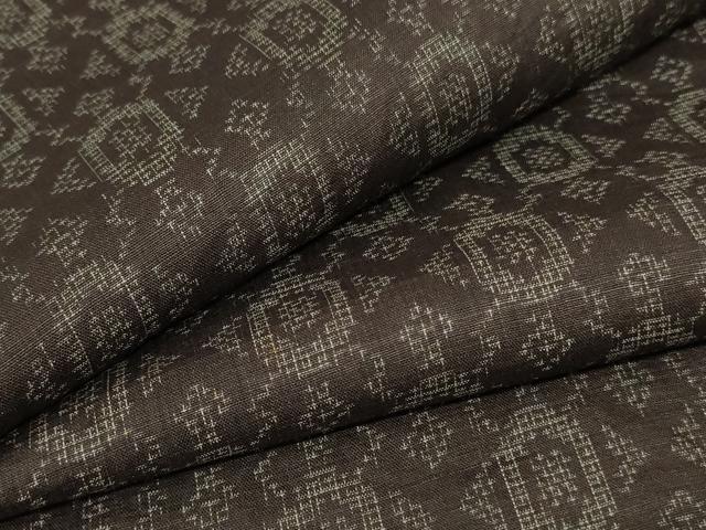平和屋着物＊夏物　上布　幾何学文様　三越扱い　麻　逸品　AABE0652jd