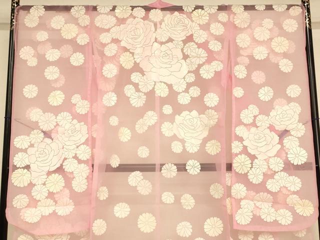 平和屋の平和屋本店●夏物 お引きずり・お引き摺り・引き振袖 和装 結婚式 舞妓 芸妓 芸者 衣装 オーガンジー 舞花薔薇文 逸品 AABK8370fw｜アングル3