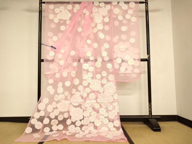 平和屋の平和屋本店●夏物 お引きずり・お引き摺り・引き振袖 和装 結婚式 舞妓 芸妓 芸者 衣装 オーガンジー 舞花薔薇文 逸品 AABK8370fw｜アングル2