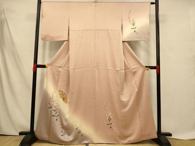 平和屋着物●全通柄　九寸名古屋帯　型染め　エジプト壁画文様　金彩　鬼しぼ縮緬　正絹　逸品　CABE4667hy 平和屋着物○初代 染人・山岡古都 首里琉染 九寸名古屋帯 更紗花唐草文