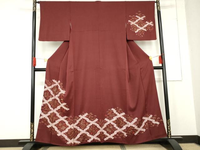 乐天商城 - 平和屋着物●訪問着　絞り　松皮菱吉祥松竹梅文　金彩　正絹　逸品　AABE5235cs