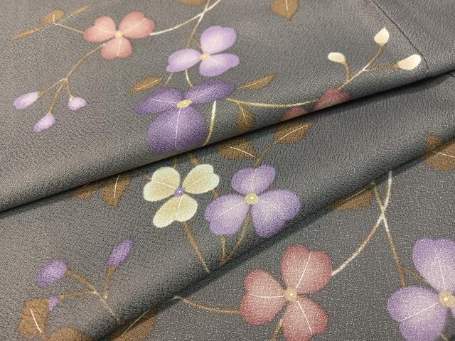 平和屋着物●小紋　草花文　洗える着物　CABA4794vp