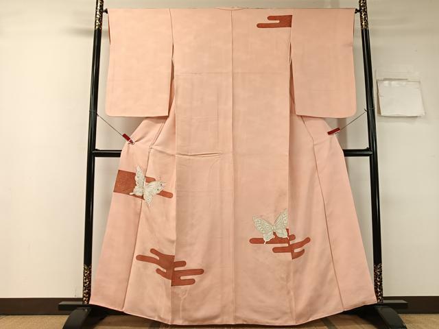 平和屋着物■訪問着　刺繍　霞舞蝶文　金彩　正絹　逸品　CABA4590vp