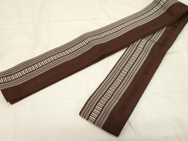 平和屋着物●男性 本場筑前博多織 角帯 献上 正絹 逸品 CABC4794dy