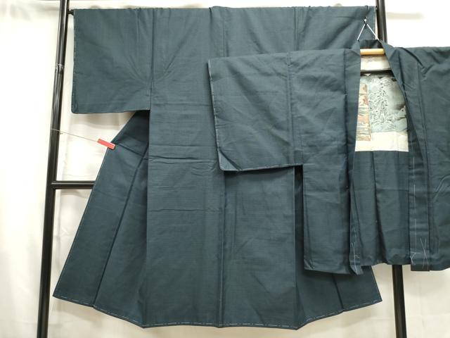 平和屋着物■男性 紬 アンサンブル 100亀甲 総詰め 正絹 逸品 DAAY6489ea