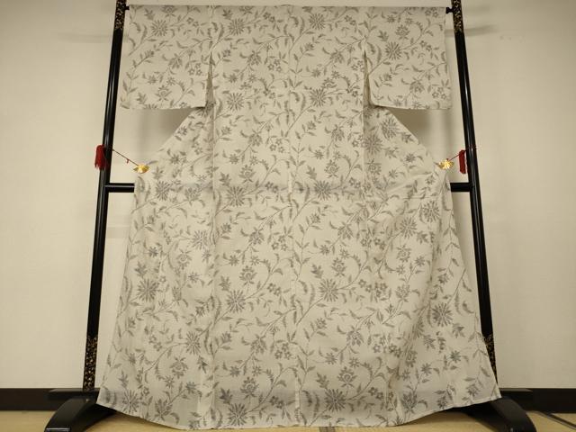 平和屋の平和屋着物＊夏物 小紋 紗 草花文 AABE0626jd｜アングル2