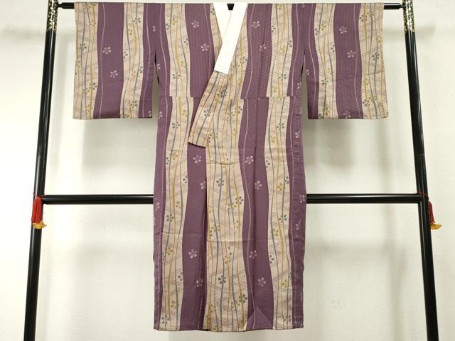 平和屋着物●長襦袢　無双仕立て　流水花文　正絹　逸品　AABF4302cs