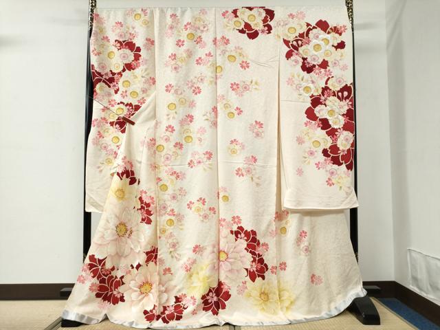 乐天商城 - 平和屋着物●豪華振袖　舞花文　ラメ糸　金彩　仮絵羽　逸品　未使用　CABC7138yc