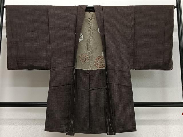 平和屋着物∞男性　長羽織　紬地　絣文様　正絹　逸品　未使用　CABD4550ua