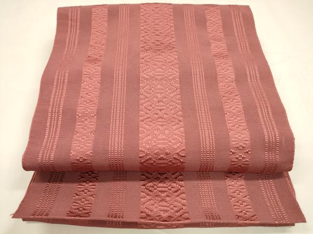 平和屋着物＊夏物　博多織　八寸名古屋帯　献上　今様色　DABA0009cm