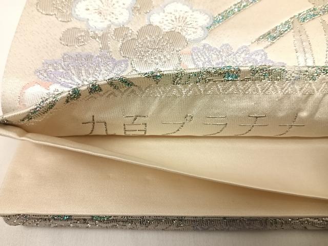 平和屋の平和屋着物◎六通柄袋帯 唐織 九百プラチナ 花車文 正絹 逸品 AABG2141yx｜アングル3