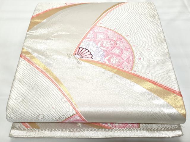 平和屋着物◎六通柄袋帯　唐織　孔雀花文　金銀糸　正絹　逸品　CAAY7772fb