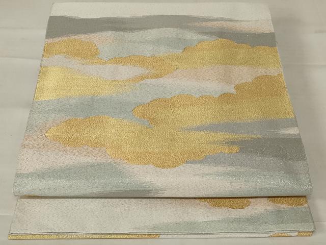 平和屋着物◎綴れ 太鼓柄袋帯 霞文 金銀糸 正絹 逸品 AABD7444ou