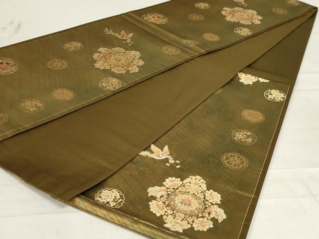 平和屋着物◎六通柄袋帯　正倉院花鳥文　金糸　引箔　正絹　逸品　AABD7450ou