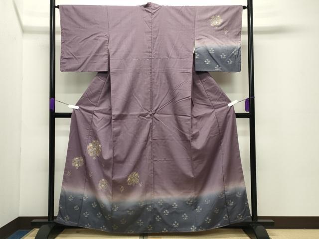 値下げ❗玉虫色着物 正絹 単衣銘仙。 玉虫色に光るターコイズブルーにローズピンクの配色と