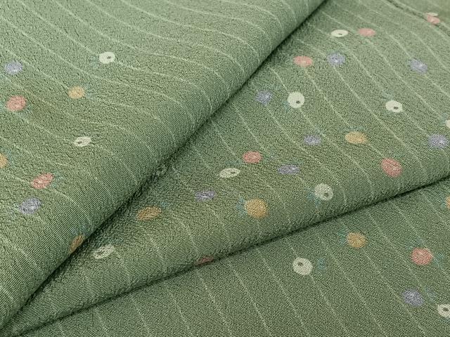 Kimono - 平和屋着物▽上質な小紋　単衣　丸文　正絹　逸品　AABE4664jh