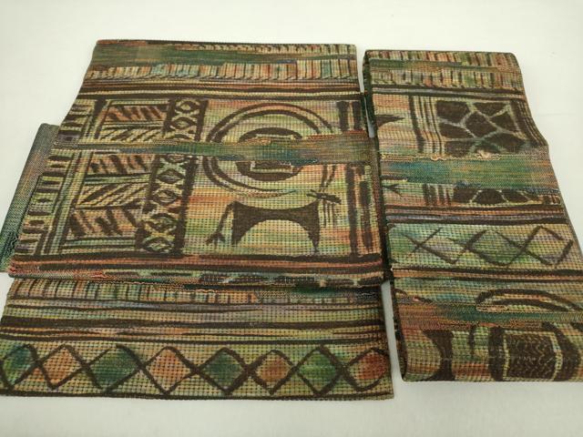 平和屋着物●つけ帯　鳥獣文　金糸　越後屋扱い　正絹　逸品　未使用　DABA1631ps