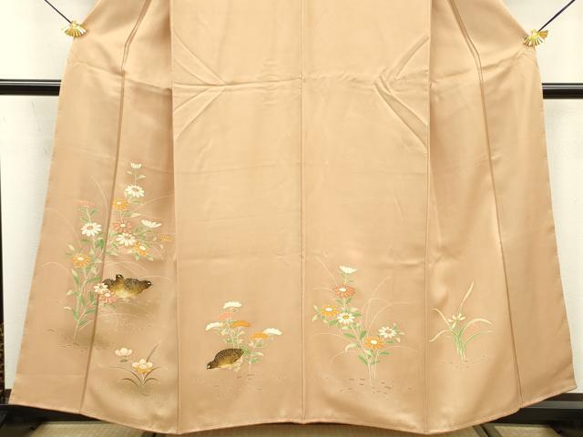 平和屋着物■訪問着 刺繍 群鳥花文 暈し染め 金彩 正絹 逸品 DABE6964zy