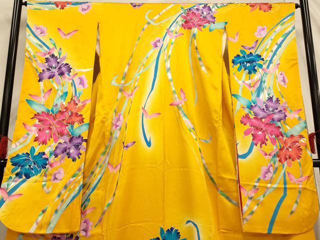 平和屋の平和屋本店●お引きずり・お引き摺り・引き振袖 和装 結婚式 舞妓 芸妓 芸者 衣装 駒刺繍 舞蝶更紗花文 暈し染め 銀彩 AABJ2604fw｜アングル3