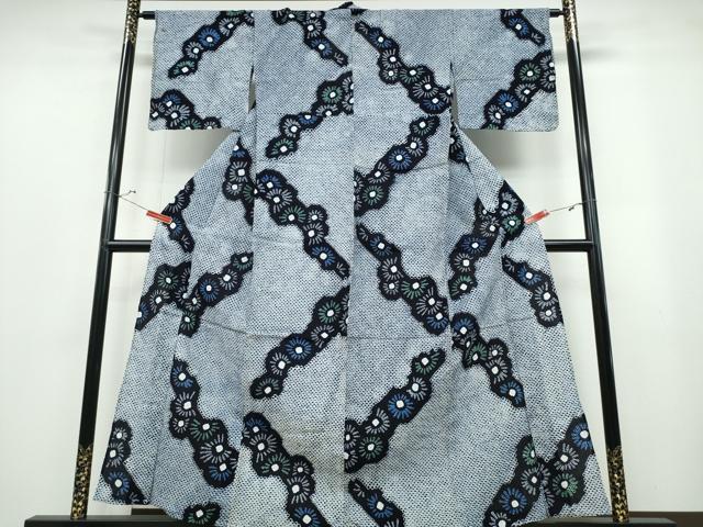其它 - 平和屋着物∴夏物　浴衣　有松鳴海絞り　松葉散らし文様　綿　逸品　CABB6757ng