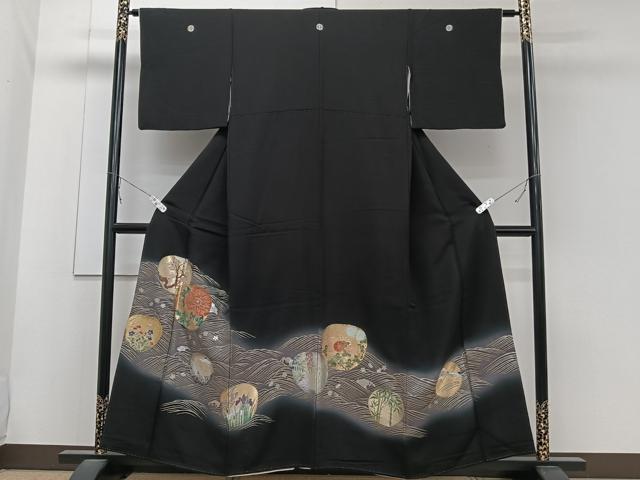 Rakuten - 平和屋着物■豪華黒留袖　流水飛鶴花文　寿光織　正絹　逸品　CABC5695xi