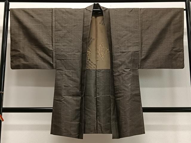 平和屋着物∞男性 長羽織 本場大島紬 80亀甲 総詰め 正絹 逸品 CABD4555ua