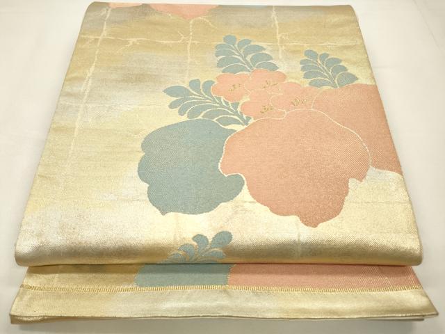 Rakuten - 平和屋着物◎六通柄袋帯　草花文　桐　金銀糸　正絹　逸品　CABA3842qe