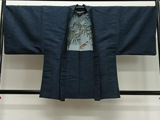 平和屋着物∞男性　羽織　紬地　褐返色　正絹　逸品　CABD4566ua