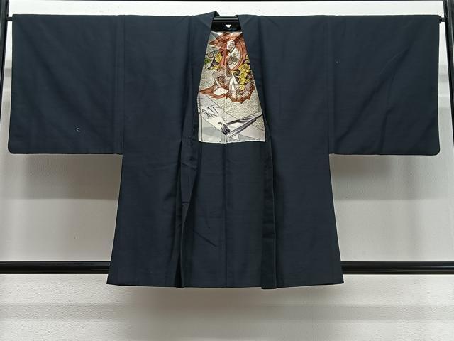 平和屋着物∞男性　羽織　紬地　褐返色　正絹　逸品　CABD4570ua