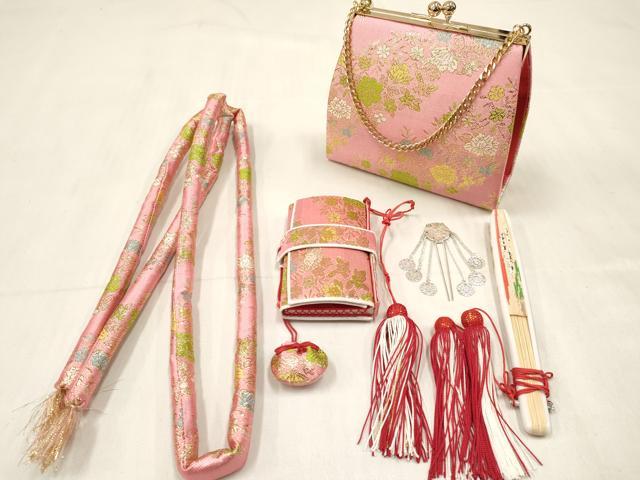 平和屋着物[]和装小物 女の子 子供 小物(帯締め・箱迫・びらかん・扇子・バッグ)セ...