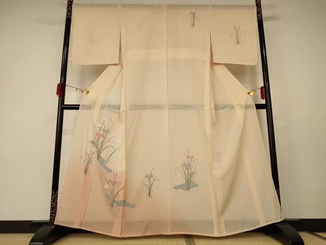 Full-Length Under-Kimono - 平和屋着物＊夏物　訪問着　絽　流水草花文　暈し染め　正絹　逸品　AABE2668jd