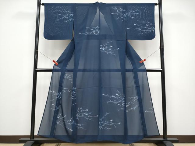 Kimono - 平和屋着物＊夏物　訪問着　絽　ろうけつ染　枝花文　正絹　逸品　CABF2445tx