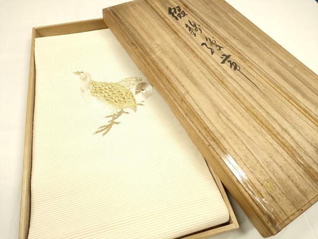 Other - 平和屋着物＊夏物　爪掻き本綴れ　石川綴れ　太鼓柄袋帯　総手刺繍　群鶉　金銀糸　共箱付き　正絹　逸品　DABA0454cm
