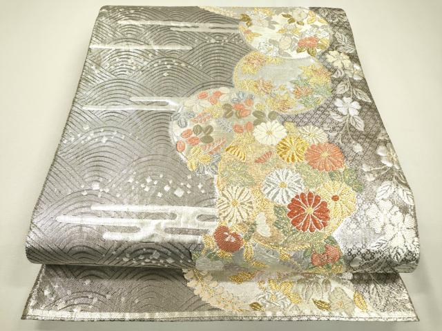 Other - 平和屋着物▼六通柄袋帯　花丸文　金銀糸　正絹　逸品　DAAZ6290fe