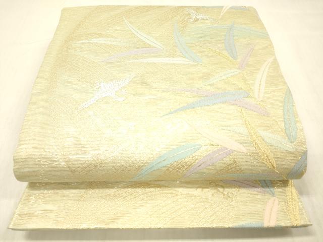 平和屋着物＊夏物　六通柄袋帯　一声二声　花鳥文　金銀糸　正絹　逸品　DABC8413cm