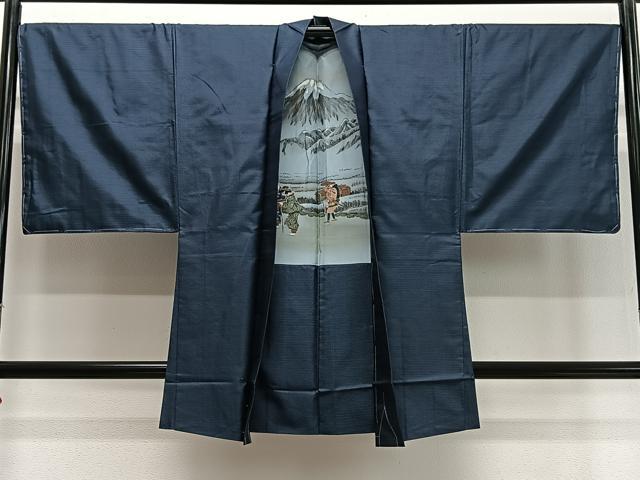 平和屋着物∞男性　長羽織　本場大島紬　80亀甲　総詰め　正絹　逸品　未使用　CABD4583ua