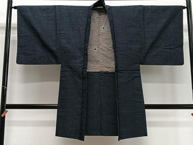 平和屋着物∞男性　長羽織　絣文様　綿　逸品　CABD4584ua