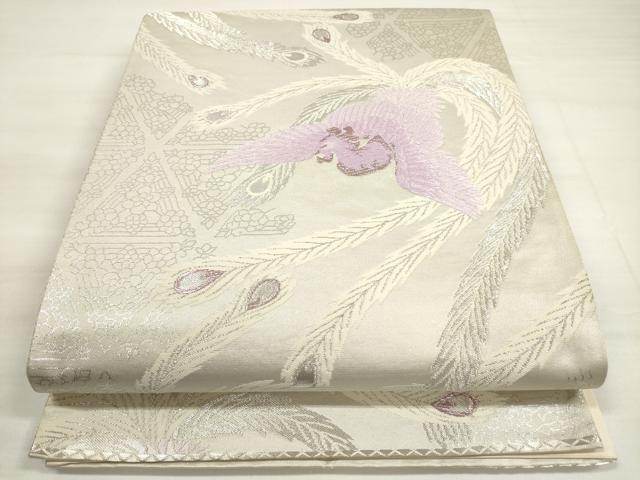 Rakuten - 平和屋着物◎六通柄袋帯 唐織 鳳凰花文 銀糸 正絹 逸品 DABD3591xg
