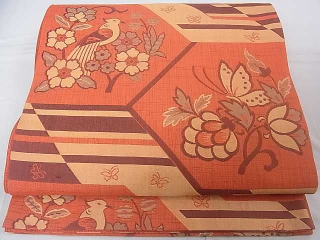 平和屋着物■六通柄袋帯　花鳥文　逸品　DAAA4191ar