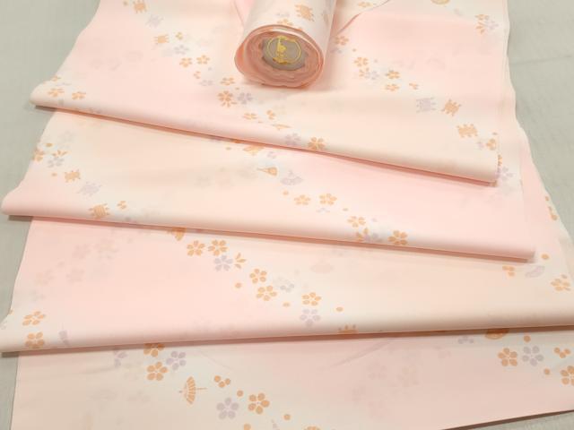 平和屋着物▼長襦袢反物着尺番傘舞桜...