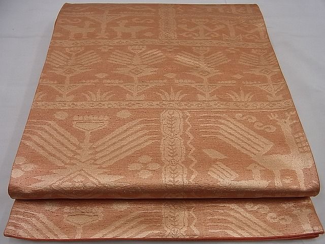 平和屋着物■西陣　六通柄京袋帯　壁画文様　金糸　逸品　n-sa2572