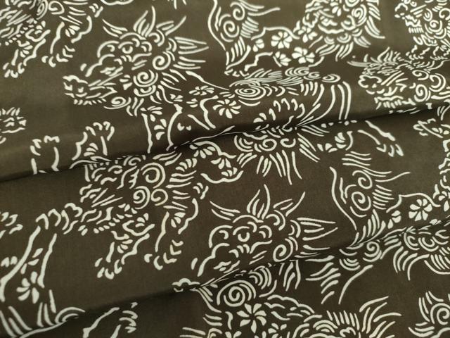 平和屋着物●男性　長襦袢　袷　唐獅子　正絹　逸品　DABF7270ps
