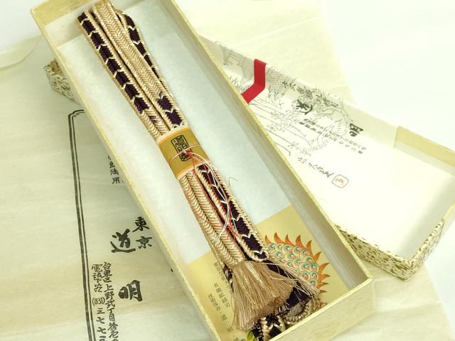 平和屋本店●極上　有職組紐道明　帯締め　冠組　金糸　宮内庁御用　国立博物館御用　東京芸術大学御用　逸品　未使用　DZAA11643kh6...