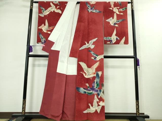 平和屋の平和屋本店●超希少　染彩芸術の巨匠　皆川月華　ろうけつ染　訪問着　刺繍　飛鳥文　暈し染め　逸品　DZAB2483kh6｜アングル2