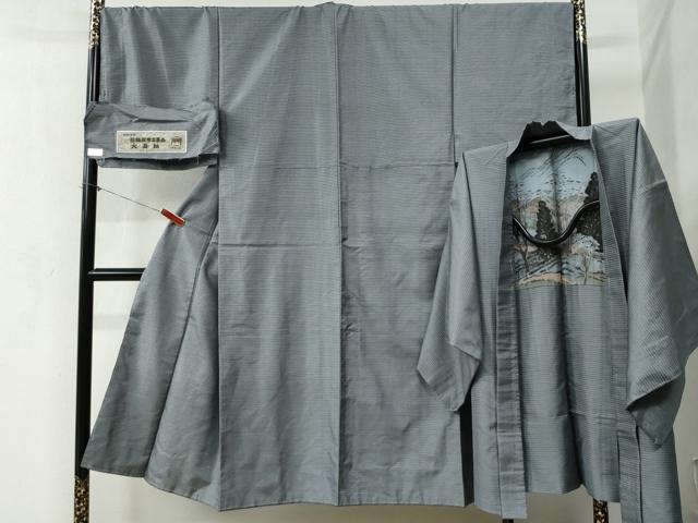 平和屋着物●男性 大島紬 アンサンブル 100亀甲 総詰め 証紙付き 正絹 逸品 未使用 CABA6336yc