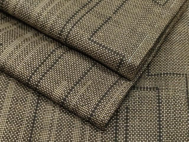 Kimono - 平和屋着物●本場大島紬　7マルキ　幾何学文様　正絹　逸品　未使用　CABA9866gh