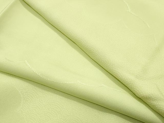 平和屋着物●上質な色無地 雲重ね地紋 若菜色 正絹 逸品 未使用 CABA9908gh