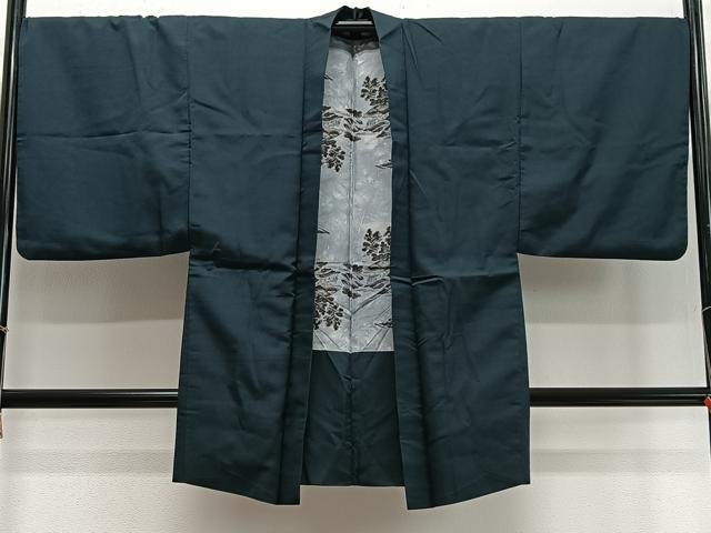 平和屋着物∞男性　長羽織　紬地　褐返色　正絹　逸品　CABD4587ua