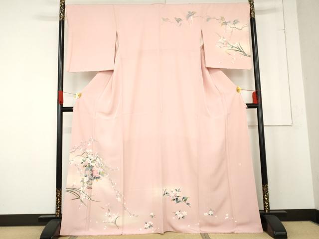 平和屋着物●訪問着　友禅　作家物　飾花文　暈し染め　正絹　逸品　未使用　AABE7059cs